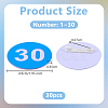 1 Set Round ABS Plastic Number 1~30 Brooches Sets JEWB-OC0001-02A-2