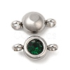 304 Stainless Steel Single Rhinestone Connector Charms STAS-E194-13P-01-2