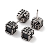 Cube 316 Surgical Stainless Steel Pave Black Cubic Zirconia Ear False Plugs for Women Men EJEW-Z050-38AS-2