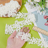 2Yards Polyester Flower Embroidery Lace Trim with Glass Beads OCOR-AR0001-98-3