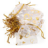50Pcs Heart Printed Organza Bags OP-TADJ0001-01H-2