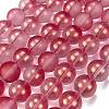 Frosted Transparent Glass Bead Strands GLAA-P065-10mm-09-2