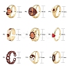 9Pcs 9 Style Heart & Curb Chain & Oval Rings RJEW-LS0001-57-3