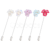5Pcs Forget-me-not 304 Stainless Steel Lapel Pins JEWB-PH01279-1