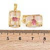 Brass Micro Pave Cubic Zirconia Pendants KK-I475-03G-02-3