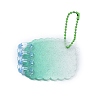 Gradient Glitter Plastic Loose Leaf DIY Disc Keychain ZXFQ-WH0001-06C-2
