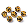 Painted Natural Wood Beads WOOD-S057-024-2