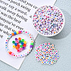1 Bag 1200Pcs Opaque Acrylic Flat Round with Letter & Heart Beads DIY-YW0002-32-8