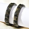 Square Natural Silver Obisdian Beads Stretch Bracelets for Women Men BJEW-C097-06P-3