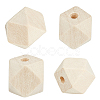 100Pcs Unfinished Wood Faceted Cube Beads WOOD-PA0001-75B-7