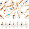 3 Bags 7 Styles Natural Cowrie Shell Copper Wire Wrapped Pendants FIND-ME0002-52-1