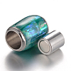 304 Stainless Steel Enamel Magnetic Clasps with Glue-in Ends STAS-E136-60E-2
