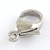 Tarnish Resistant Polished 316 Surgical Stainless Steel Lobster Claw Clasps X-STAS-R072-13A-2