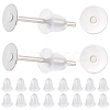 1600Pcs 2 Styles  304 Stainless Steel Flat Round Blank Peg Stud Earring Findings FIND-BBC0003-53B-1