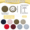 32 Sets 8 Colors Polyester Covered Iron Buttons BUTT-BC0001-12B-2