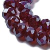 Electroplate Transparent Glass Beads Strands EGLA-XCP0001-16-4