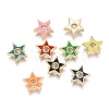 Brass Enamel Beads KK-B023-03G-1