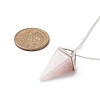 Natural Rose Quartz Geometric Pendant Necklace NJEW-JN04239-01-2