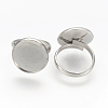 Tarnish Resistant Adjustable 304 Stainless Steel Finger Rings Components STAS-L193-P-16mm-4