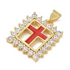 Religion Cross Brass Micro Pave Clear Cubic Zirconia Pendants CU-CBA83A6-03G-G-3