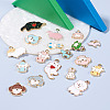 72Pcs 18 Style Alloy Enamel Pendants ENAM-CW0001-10-3