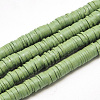 Flat Round Handmade Polymer Clay Bead Spacers X-CLAY-R067-3.0mm-43-1