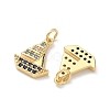 Brass Micro Pave Cubic Zirconia Pendants KK-C252-09G-2