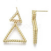 Brass Dangle Stud Earring KK-N232-106G-NF-3