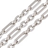 201 Stainless Steel Oval with Rectangle Link Chains CHS-F024-01B-P-1