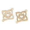 Brass Micro Pave Clear Cubic Zirconia Connector Charms CU-CBA7BFE-03I-G-2