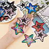 24Pcs 6 Colors Star Cloth Sequin Patches PATC-HY0001-34-3
