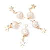 Natural Cultured Freshwater Pearl Copper Wire Wrapped Pendants PALLOY-YW0001-40-1