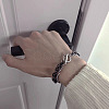 Two Tone 201 Stainless Steel Curb Chain & Cable Chain Double Layers Bracelets for Women Men FS-WGC755C-03-4