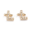 Brass Micro Pave Cubic Zirconia Letter Links ZIRC-I042-16G-L-1