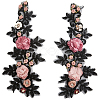 Polyester Embroidery Lace Cloth Patches AJEW-WH20070-068-1