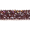 Transparent Electroplate Glass Beads Strands EGLA-A039-T6mm-B05-1