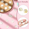 20Pcs Natural Shell Flat Round with Engraved Cherry Charms SHEL-CJ0001-36-3