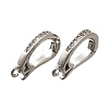 Brass Micro Pave Clear Cubic Zirconia Fold Over Clasps KK-M316-01P-1