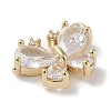 Brass Micro Pave Cubic Zirconia Charms KK-G491-28G-01-2