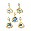 Rack Plating Brass Micro Pave Clear Cubic Zirconia European Dangle Charms KK-G504-26G-1