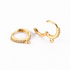 Brass Micro Pave Clear Cubic Zirconia Hoop Earring Findings X-ZIRC-S068-009B-NF-2