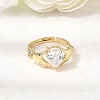 Brass Micro Pave Cubic Zirconia Rings for Women RJEW-K312-04G-2