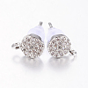 Brass Micro Pave Cubic Zirconia Stud Earring Findings ZIRC-E132-11B-P-1