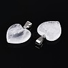 Heart Natural Crystal Pendants G-Q438-15-3
