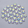 Transparent Spray Painted Glass Beads X-GLAA-R211-04-G05-1