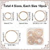 40Pcs 4 Styles Zinc Alloy Linking Rings FIND-SP0002-79G-2