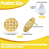 Ion Plating(IP) 304 Stainless Steel Stud Earring Findings STAS-SC0010-38-2