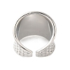 Tartan Brass Wide Open Cuff Rings for Women RJEW-A046-11P-3