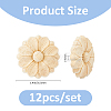 12Pcs Wood Timber Carved Onlay Applique AJEW-FH0007-93A-2