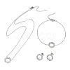 Ring 304 Stainless Steel Crystal Rhinestone Pendant Necklaces & Bracelets & Stud Earrings Sets for Women SJEW-C004-09P-01-1